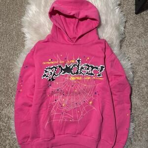 Pink sp5der hoodie luxury designer